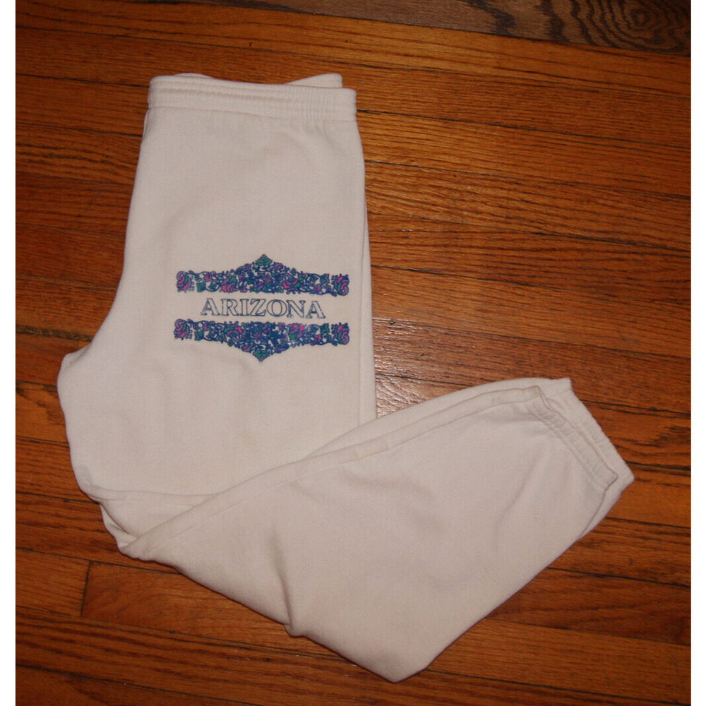 90s ARIZONA Santee By PLUMA JOGGERS.white Small.made USA.vintage 80s